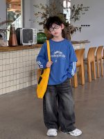 【90-160】長袖Tシャツorデニムパンツ 男の子 トレンド レイヤード風 - 画像 (6)