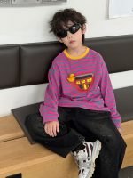 【90-160】長袖Tシャツorデニムパンツ 男の子 ボーダー柄 ぬいぐるみ柄 - 画像 (4)