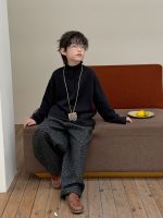 【90-160】カーディガンorパンツ 男の子 モックネック トレンド