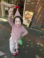 【80-130】長袖Tシャツorパンツ 女の子 ボーダー柄 可愛い