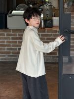 【90-160】カーディガンorパンツ 男の子 モックネック 無地 シンプル - 画像 (6)