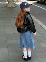 【90-150】デニムスカート 女の子 カジュアル ヴィンテージ風 - 画像 (6)