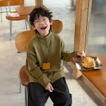 【90-160】ハイネックニットorパンツ 男の子 カーディガン 韓国風 - 画像 (7)
