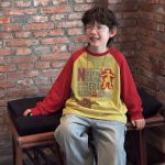 【90-160】長袖Tシャツorデニムパンツ 男の子 配色 プリント カジュアル