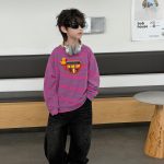【90-160】長袖Tシャツorデニムパンツ 男の子 ボーダー柄 ぬいぐるみ柄 - 画像 (5)