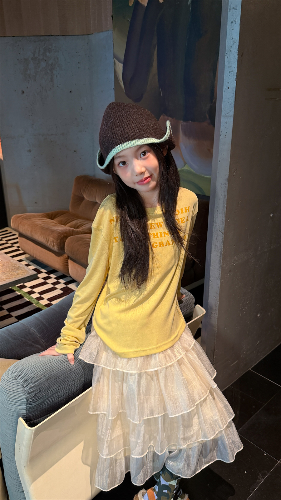 主图-07-2-1.jpg 【100-160】長袖Tシャツ 女の子 シンプル アルファベット カジュアル - 画像 (1)