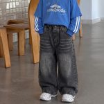 【90-160】長袖Tシャツorデニムパンツ 男の子 トレンド レイヤード風 - 画像 (8)