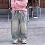 【90-160】長袖Tシャツorデニムパンツ 男の子 韓国風 ボーダー柄 カジュアル - 画像 (7)