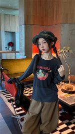 【100-160】長袖Ｔシャツ 女の子 おしゃれ カートゥーンプリント - 画像 (6)