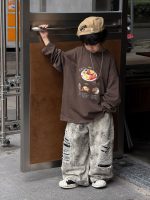 【90-160】長袖Tシャツ 男の子 ストリート カジュアル ゆったり クール - 画像 (4)