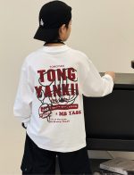 【90-160】長袖Tシャツ 男の子 アルファベット カッコイイ - 画像 (4)