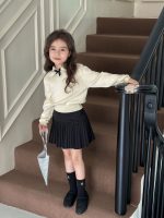 【90-150】ニットトップス 女の子 丸襟 ガーリー リボン付き - 画像 (6)