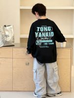 【90-160】長袖Tシャツ 男の子 アルファベット カッコイイ - 画像 (6)