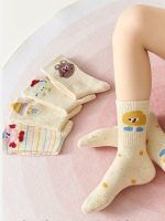 【GOODS】5足セット ソックス カートゥーン ドット柄 かわいい