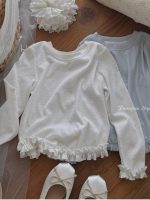 【90-150】長袖Ｔシャツ 女の子 フリル 無地 おしゃれ - 画像 (7)