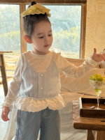 【90-150】長袖Ｔシャツ 女の子 フリル 無地 おしゃれ - 画像 (6)