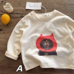 【90-140】長袖Tシャツ キッズ プリント トレンド 韓国風 - 画像 (10)