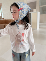 【90-150】長袖Ｔシャツ 女の子 カートゥーン ドット柄 プリント - 画像 (5)