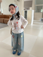 【90-150】長袖Ｔシャツ 女の子 カートゥーン ドット柄 プリント - 画像 (3)