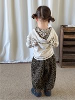 【73-120】トップスorパンツ 女の子 レオパードフード付き かわいい - 画像 (7)