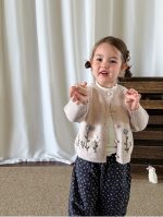 【73-120】トップスorパンツ 女の子 ニット フラワー かわいい
