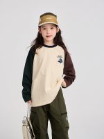 【100-170】長袖Tシャツ 女の子 ラグラン プリント ゆったり - 画像 (4)