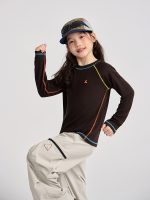 【100-170】長袖Tシャツ 女の子 ステッチ カジュアル - 画像 (3)