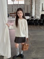 【100-170】長袖Tシャツorスカート女の子 レース 切り替え おしゃれ - 画像 (2)