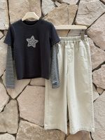 【100-170】長袖Ｔシャツ 女の子 レイヤード アップリケ おしゃれ - 画像 (10)