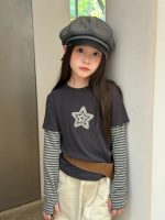 【100-170】長袖Ｔシャツ 女の子 レイヤード アップリケ おしゃれ - 画像 (6)
