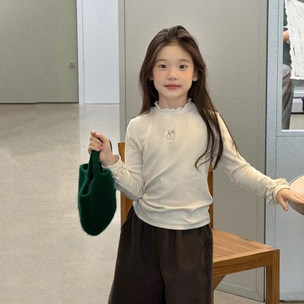 【100-170】トップス 女の子 無地 フリル 6色選べる