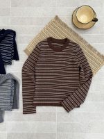 【100-170】トップス 女の子 取り外し可能 ケープ ストライプ ニット - 画像 (13)
