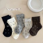 【GOODS】5足セット ソックス ドット柄 フリル おしゃれ