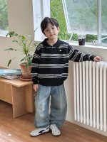 【90-160】ポロニット 男の子 ボーダー柄 韓国風 プレッピー - 画像 (15)