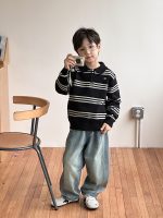 【90-160】ポロニット 男の子 ボーダー柄 韓国風 プレッピー - 画像 (10)