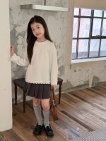 【100-170】長袖Tシャツorスカート女の子 レース 切り替え おしゃれ - 画像 (5)
