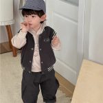 【73-110】ベスト パーカー 配色 フード付き プリント カジュアル 男の子 - 画像 (7)