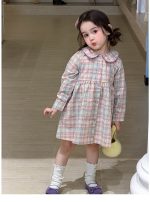 【80-140】長袖ワンピース カーディガン 女の子 ガーリー チェック柄 - 画像 (11)