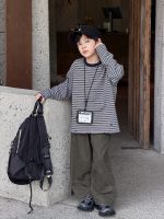 【100-170】長袖Tシャツ 男の子 ボーダー柄 配色 カジュアル 着回しやすい - 画像 (16)