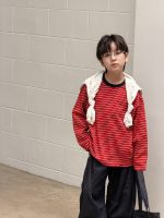 【100-170】長袖Tシャツ 男の子 ボーダー柄 配色 カジュアル 着回しやすい - 画像 (6)