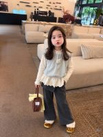 【80-140】ベストorフリルTシャツorフレアパンツ 女の子 フリル レイヤード風