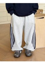 【100-160】パンツ 男の子 配色デザイン ゆったり カジュアル - 画像 (7)