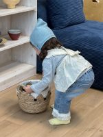 【73-110】二点セット ズボン トップス+サロペット ドット柄 デニム 女の子 - 画像 (4)