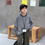 【100-170】長袖Tシャツ 男の子 ボーダー柄 配色 カジュアル 着回しやすい - 画像 (2)