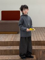 【90-160】セーター ズボン 無地 ニット フード付き ヒョウ柄 カジュアル 男の子 - 画像 (5)