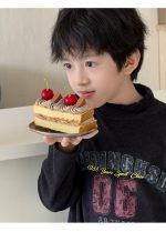 【100-160】長袖Tシャツ 男の子 アメカジ モックネック やわらか素材 - 画像 (17)