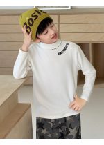【100-160】長袖トップス 男の子 英字刺繍 モックネック 着回しやすい - 画像 (15)
