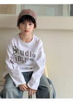 【100-160】長袖Tシャツ 男の子 英字プリント アメカジ ゆったり - 画像 (14)