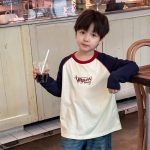 【90-170】長袖Tシャツ 男の子 配色 英字プリント 韓国風 カジュアル - 画像 (8)
