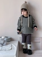 【73-110】パーカー ラウンドネック 長袖 ストライブ 配色 男の子 - 画像 (2)